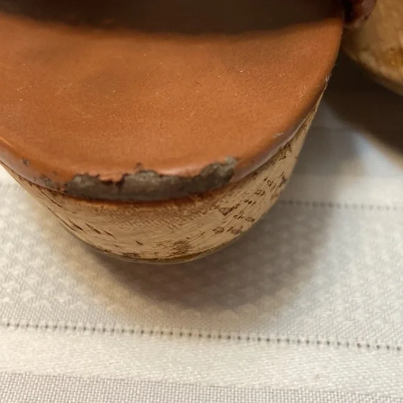 Franco Sarto Womens Cork Platform Heeled Tapestry Sandals size 6 - Picture 5 of 6